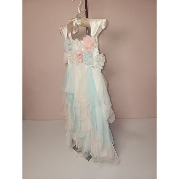 Girls' Boutique Easter Dress Biscotti Multicolor Satin and Tulle Size 4 - Picture 4 of 10